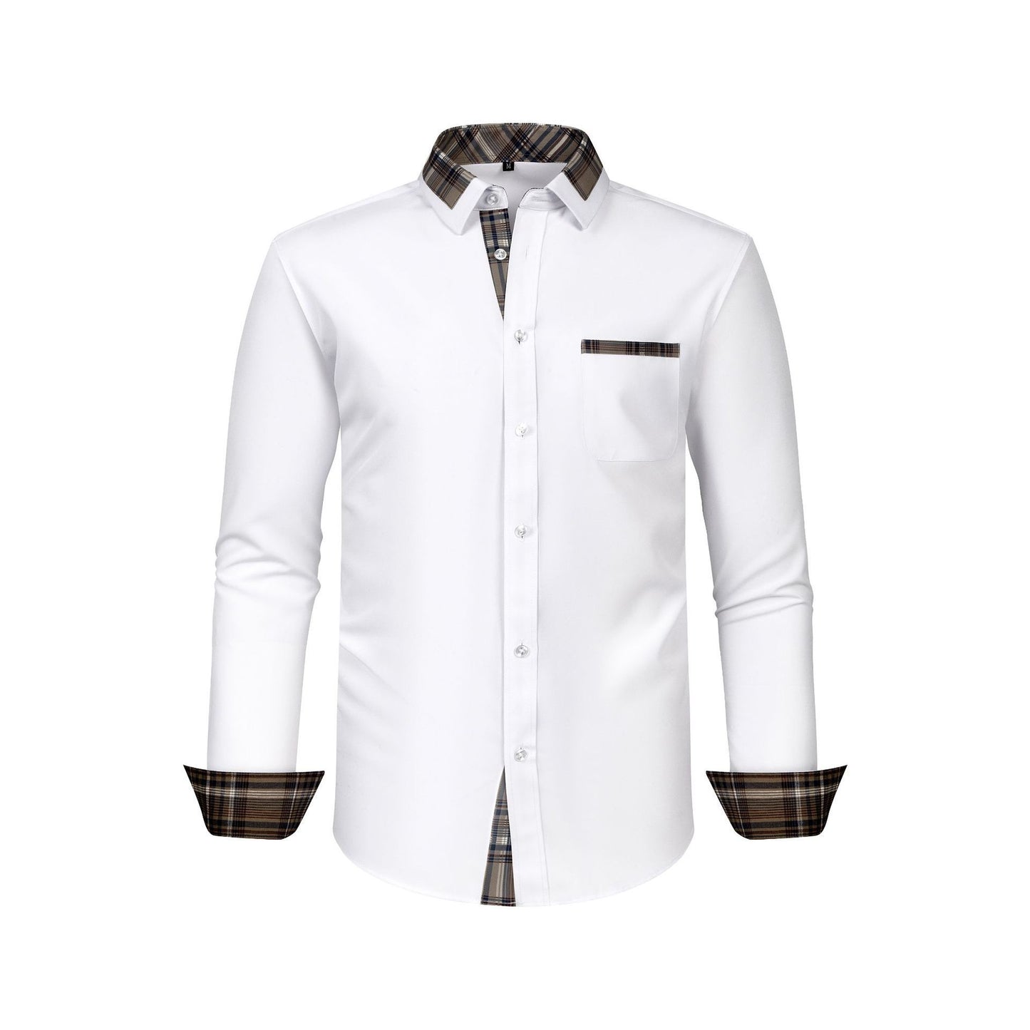 Large Size Patchwork Flower Collar Long Sleeved Men